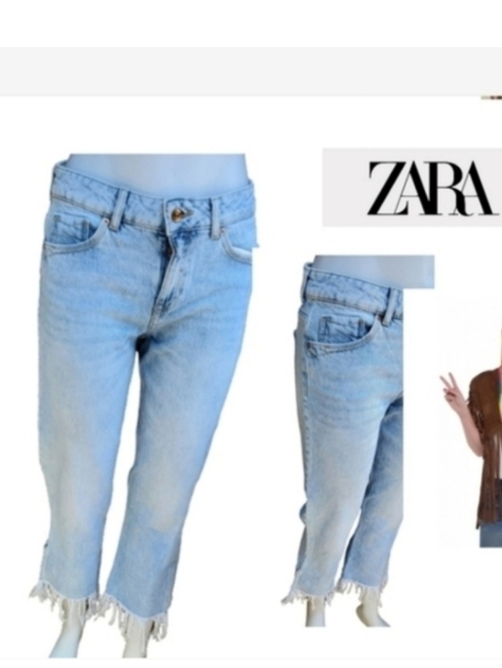 Zara‎ Vintage Fringe Jeans 4 - Picture 9 of 9